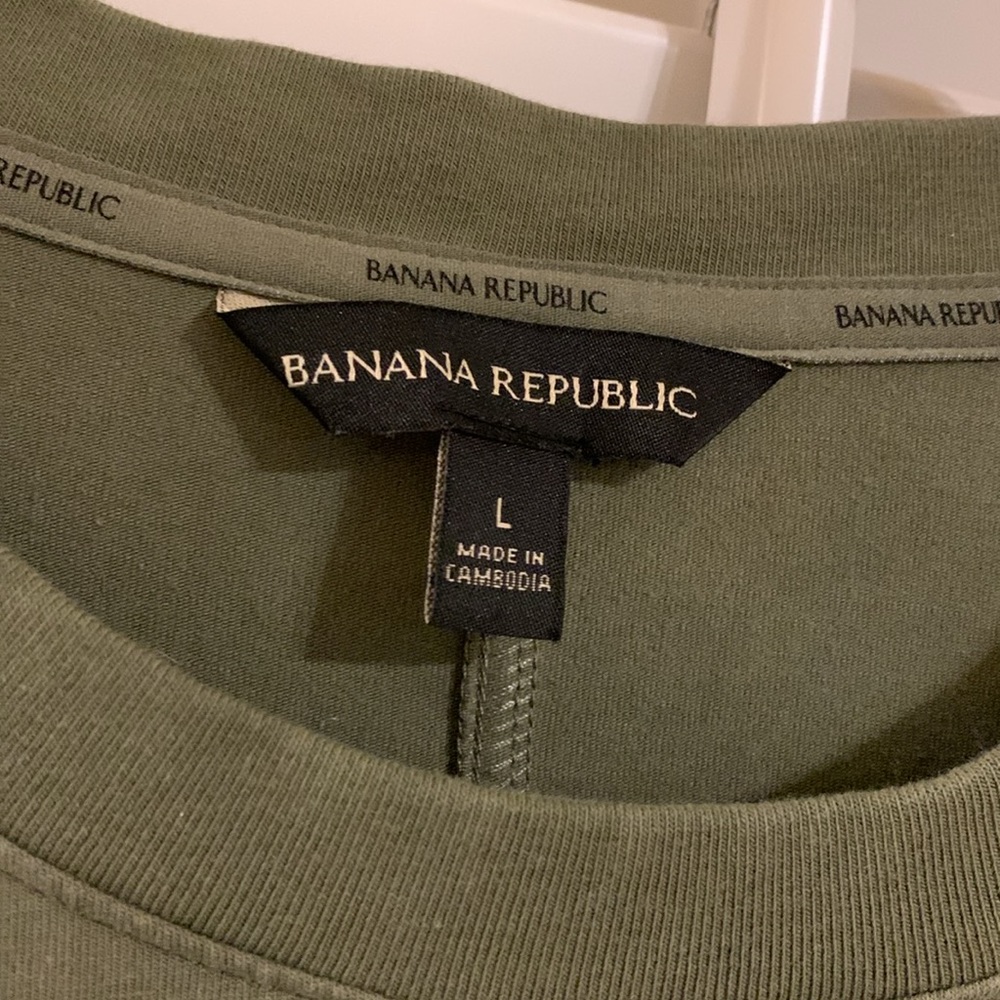 Banana Republic Green T-shirt dress size large w/ pockets - Picture 8 of 17